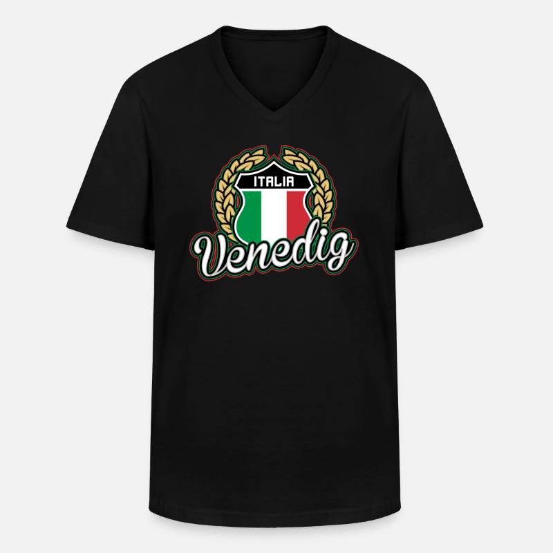 Venedig - Männer-T-Shirt mit V-Ausschnitt - Schwarz