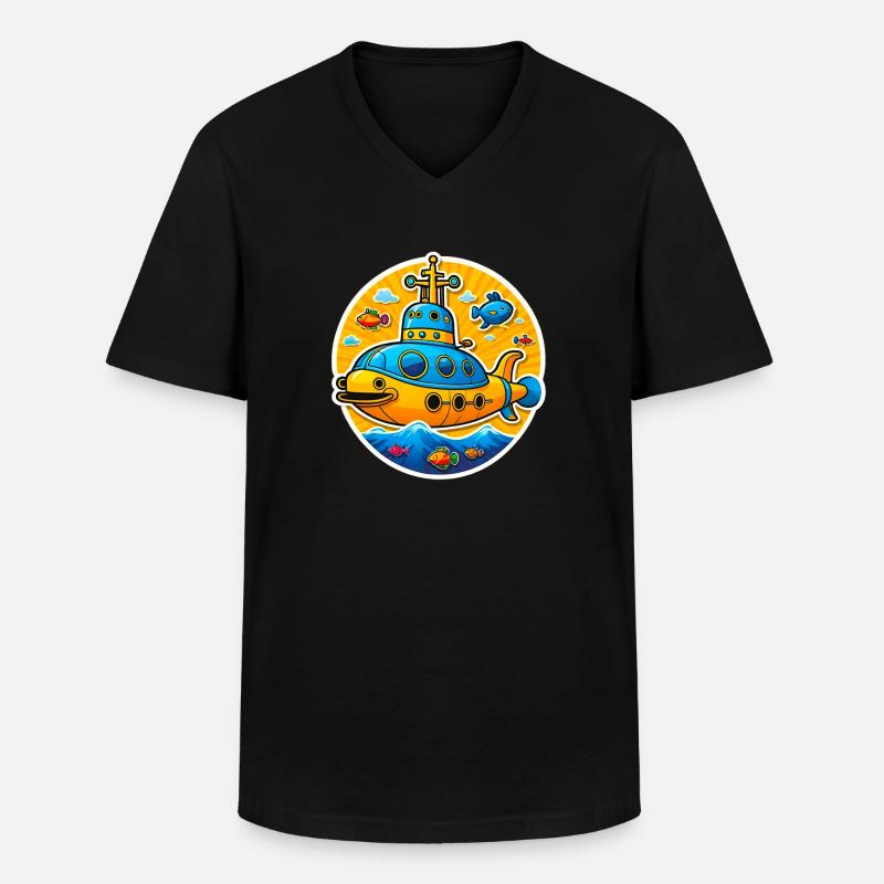 Yellow Submarine - Männer-T-Shirt mit V-Ausschnitt - Schwarz
