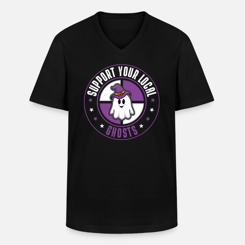 Ghosts - Männer-T-Shirt mit V-Ausschnitt - Schwarz