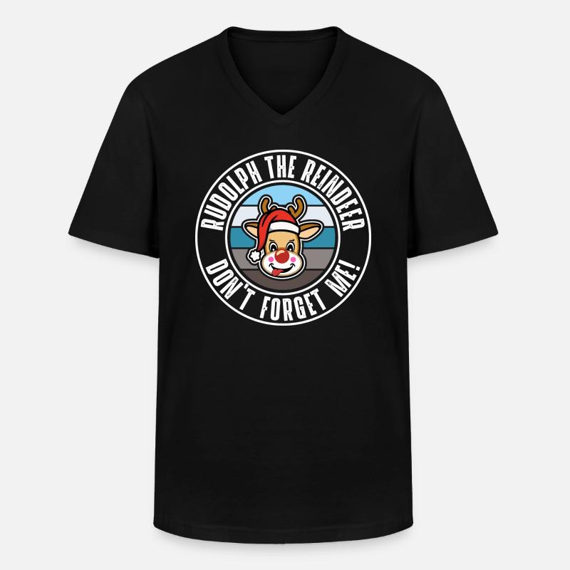 Rudolph - Männer-T-Shirt mit V-Ausschnitt - Schwarz