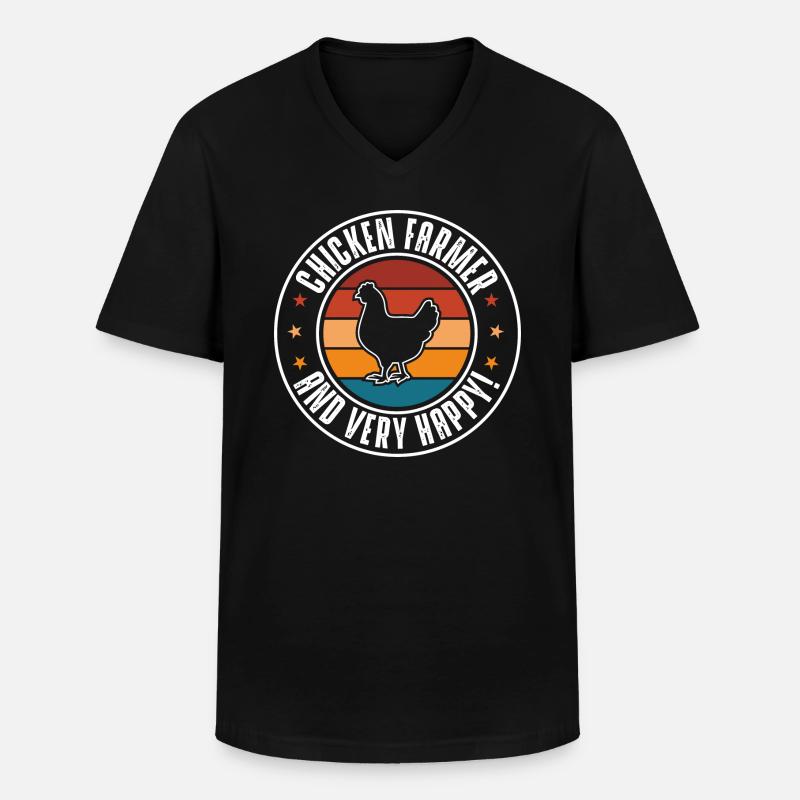 Chicken - Männer-T-Shirt mit V-Ausschnitt - Schwarz