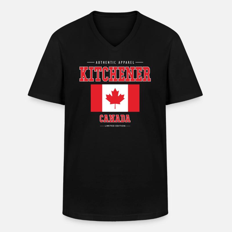 Kitchener - Männer-T-Shirt mit V-Ausschnitt - Schwarz