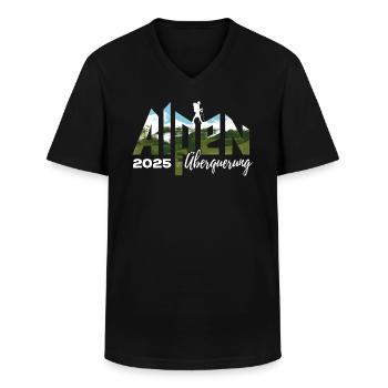 Alpenüberquerung Alpen Überquerung 2025 Wandern - Männer-T-Shirt mit V-Ausschnitt - Schwarz - Vorne - AI Model Male 178 dark (178cm)