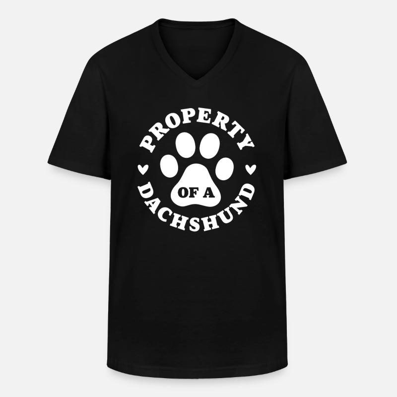 Eigentum eines Dackels - Männer-T-Shirt mit V-Ausschnitt - Schwarz