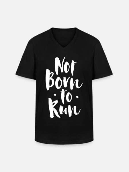Pas né pour courir - T-shirt col V Homme - noir