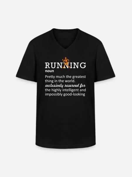 Running Funny Definition Marathoner 5k Marathon - Men's V-Neck T-Shirt - black