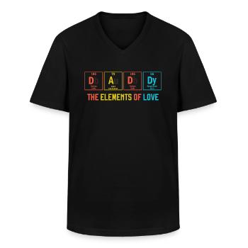 Papa Père Tableau périodique Papa - T-shirt col V Homme - noir - Devant - AI Model Male 178 dark (178cm)
