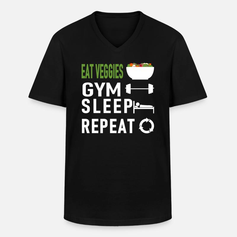 Gym Diet - Männer-T-Shirt mit V-Ausschnitt - Schwarz