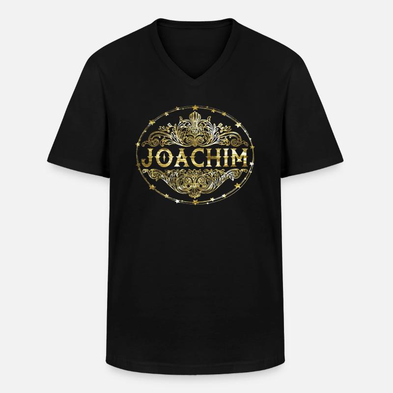 Joachim - Männer-T-Shirt mit V-Ausschnitt - Schwarz