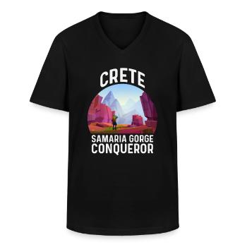 Crete Samaria Gorge Conqueror - Männer-T-Shirt mit V-Ausschnitt - Schwarz - Vorne - AI Model Male 178 dark (178cm)