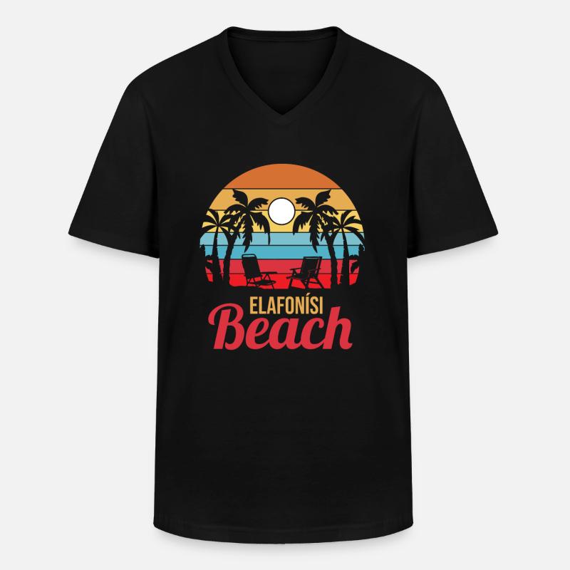 Elafonisi Beach - Männer-T-Shirt mit V-Ausschnitt - Schwarz