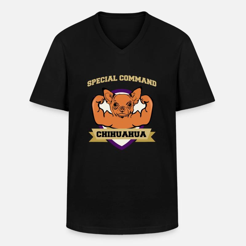 Special Command Chihuahua - Männer-T-Shirt mit V-Ausschnitt - Schwarz