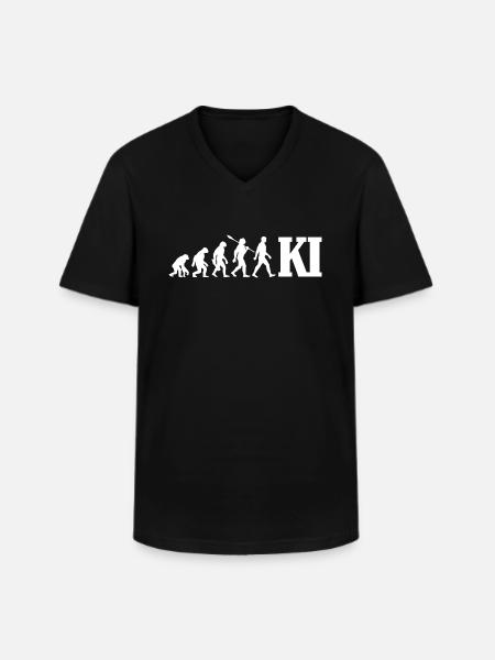 Evolution - Künstliche Intelligenz - KI - Männer-T-Shirt mit V-Ausschnitt - Schwarz