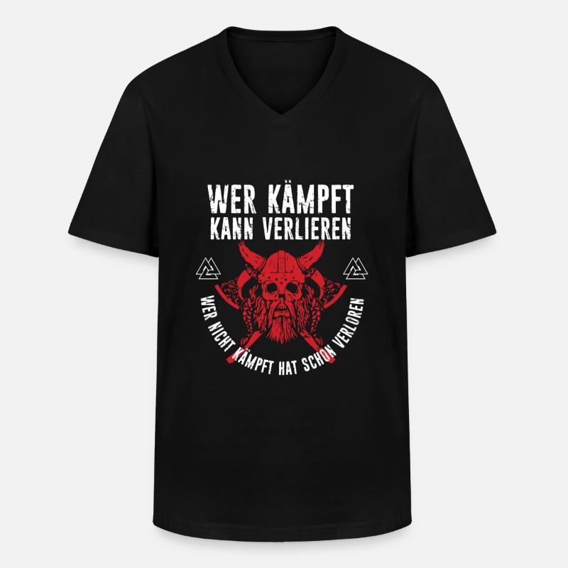 wikinger kämpfer - Männer-T-Shirt mit V-Ausschnitt - Schwarz
