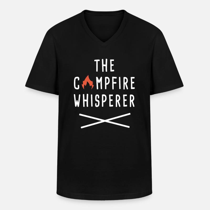 Der Lagerfeuerflüsterer - Männer-T-Shirt mit V-Ausschnitt - Schwarz