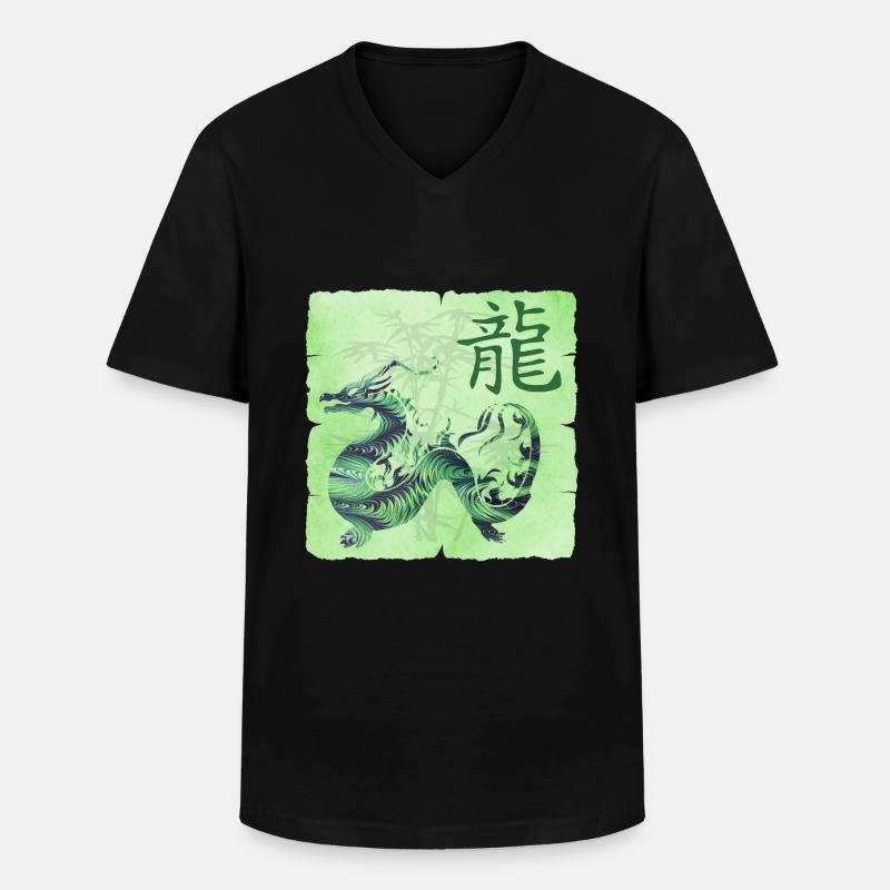 drachen e 108 - Männer-T-Shirt mit V-Ausschnitt - Schwarz