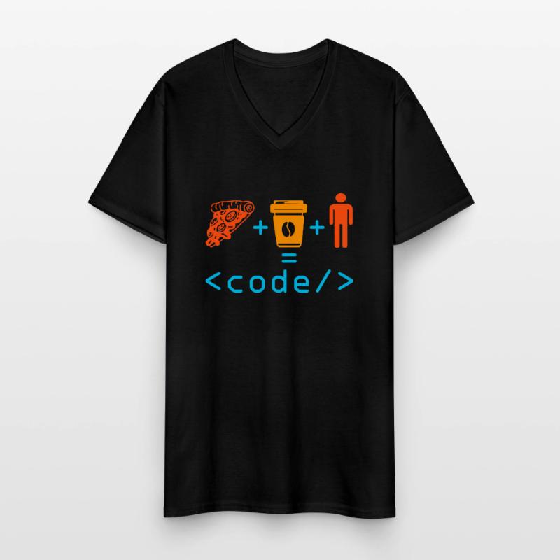 Programmeur, Codeur, Ordinateur, Nerd, Geek, Codage, Drôle T-shirt col V Homme