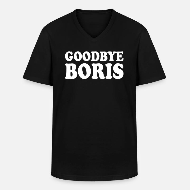 Goodbye boris - Männer-T-Shirt mit V-Ausschnitt - Schwarz