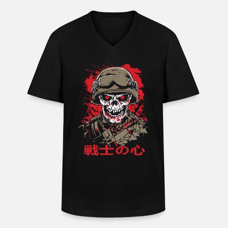 Evil Soldier - Männer-T-Shirt mit V-Ausschnitt - Schwarz
