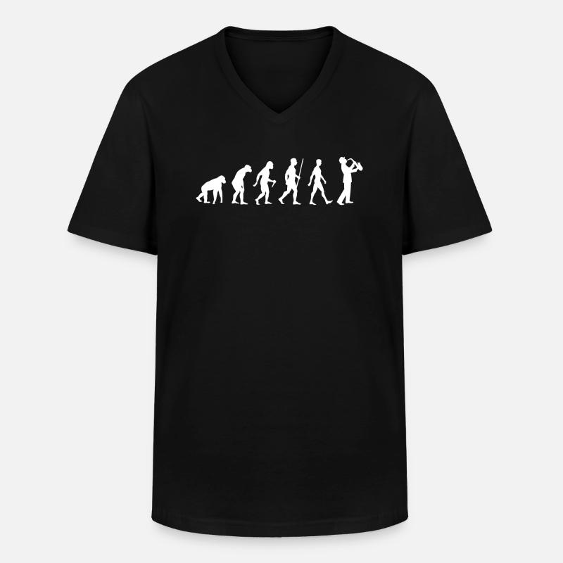 Saxophone evolution - Men's V-Neck T-Shirt - black