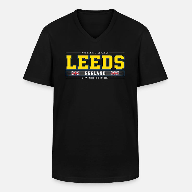 Leeds - Männer-T-Shirt mit V-Ausschnitt - Schwarz