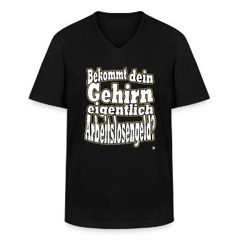 Ist dein Gehirn arbeitslos? Malle Spruch Festival - Männer-T-Shirt mit V-Ausschnitt - Schwarz - Vorne - AI Model Male 178 dark (178cm)