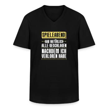 Spieleabend Brettspiel Kartenspiel Spiele Familie - Männer-T-Shirt mit V-Ausschnitt - Schwarz - Vorne - AI Model Male 178 dark (178cm)