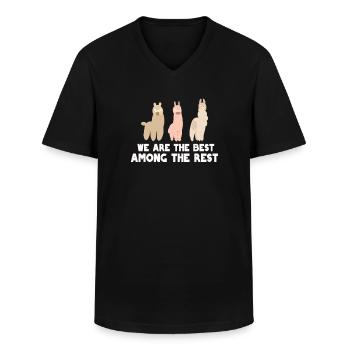 Alpaka Alpaka - Männer-T-Shirt mit V-Ausschnitt - Schwarz - Vorne - AI Model Male 178 dark (178cm)
