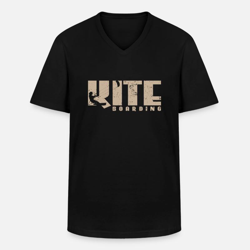 Kite Boarding - Männer-T-Shirt mit V-Ausschnitt - Schwarz