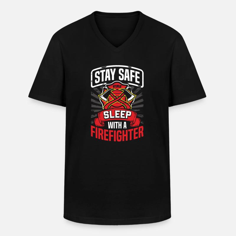 Firefighter - Männer-T-Shirt mit V-Ausschnitt - Schwarz