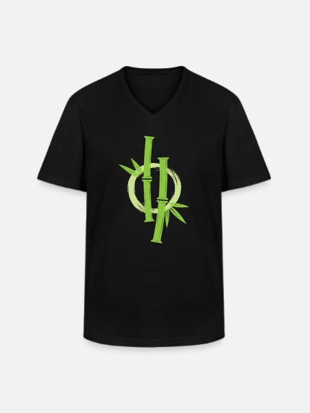 Bamboo Japanese Enso Circle - Men's V-Neck T-Shirt - black