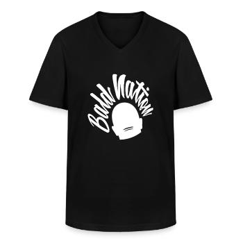 Glatzen Nation - Männer-T-Shirt mit V-Ausschnitt - Schwarz - Vorne - AI Model Male 178 dark (178cm)