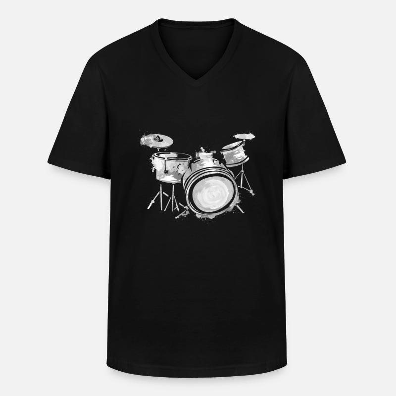 Drummer - Männer-T-Shirt mit V-Ausschnitt - Schwarz