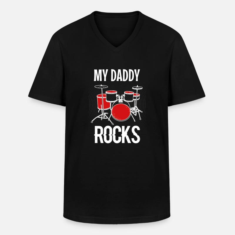 Drummer - Männer-T-Shirt mit V-Ausschnitt - Schwarz
