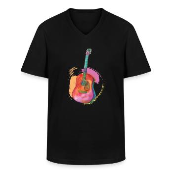 Guitariste - T-shirt col V Homme - noir - Devant - AI Model Male 178 dark (178cm)