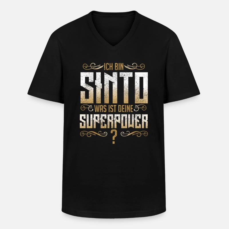 Sinto Sinti Herkunft Design - Männer-T-Shirt mit V-Ausschnitt - Schwarz