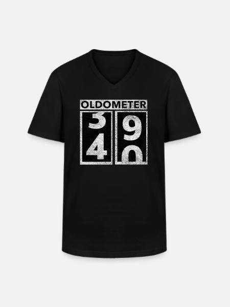 Oldometer 40 - Men's V-Neck T-Shirt - black