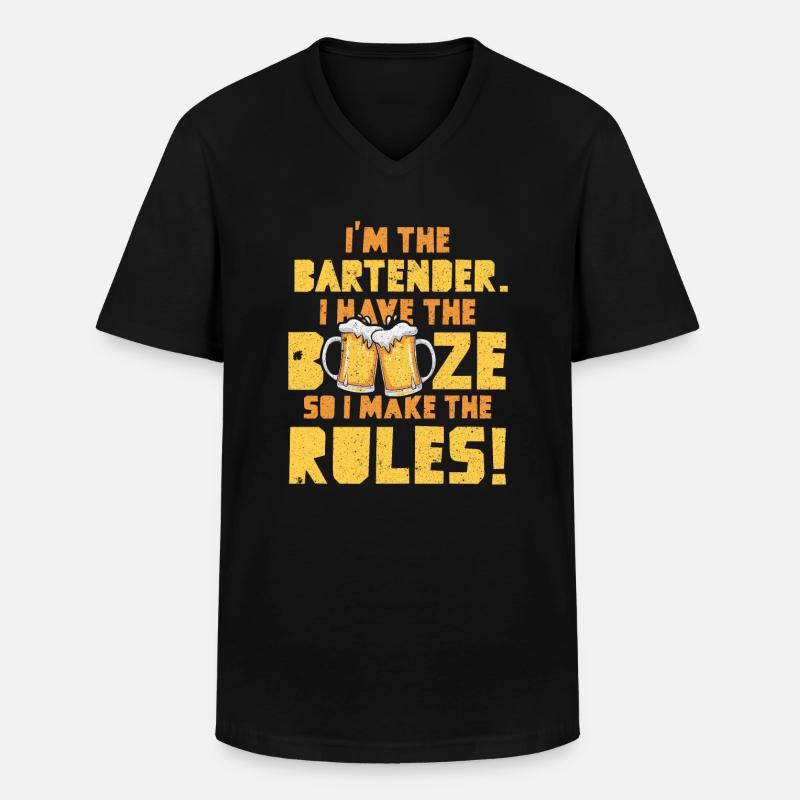 Bartender Funny tee - Männer-T-Shirt mit V-Ausschnitt - Schwarz