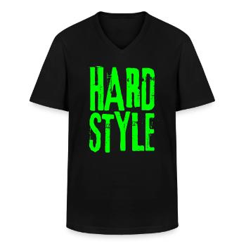 Hardstyle music techno rave festival vêtements - T-shirt col V Homme - noir - Devant - AI Model Male 178 dark (178cm)