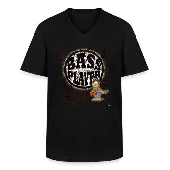 Bass Player - Men's V-Neck T-Shirt - black - Front - AI Model Male 178 dark (178cm)