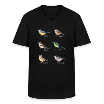 Vogelbeobachtungsgeschenk - Blaumeise, Kohlmeise - Männer-T-Shirt mit V-Ausschnitt - Schwarz - Vorne - AI Model Male 178 dark (178cm)