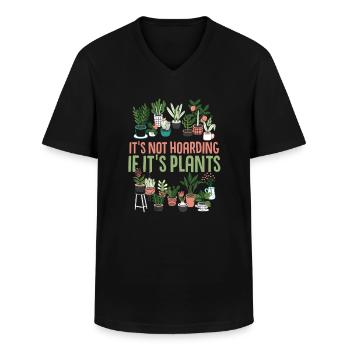 Its not hoarding if its plants Cactus lover - Men's V-Neck T-Shirt - black - Front - AI Model Male 178 dark (178cm)