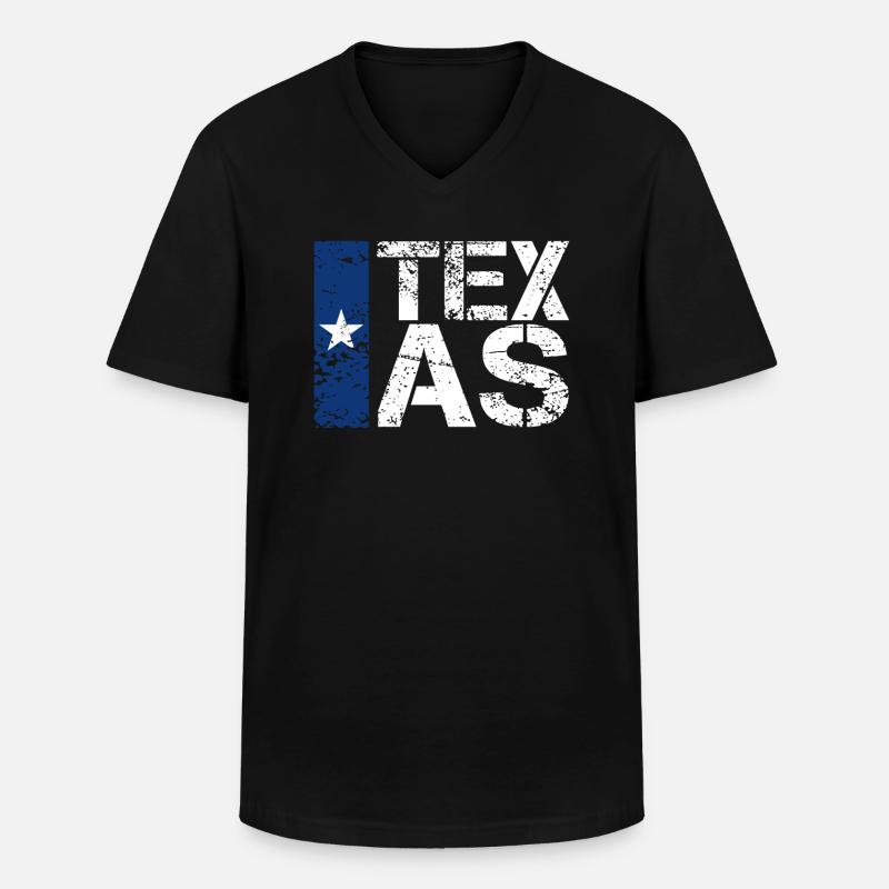 Texas - Männer-T-Shirt mit V-Ausschnitt - Schwarz