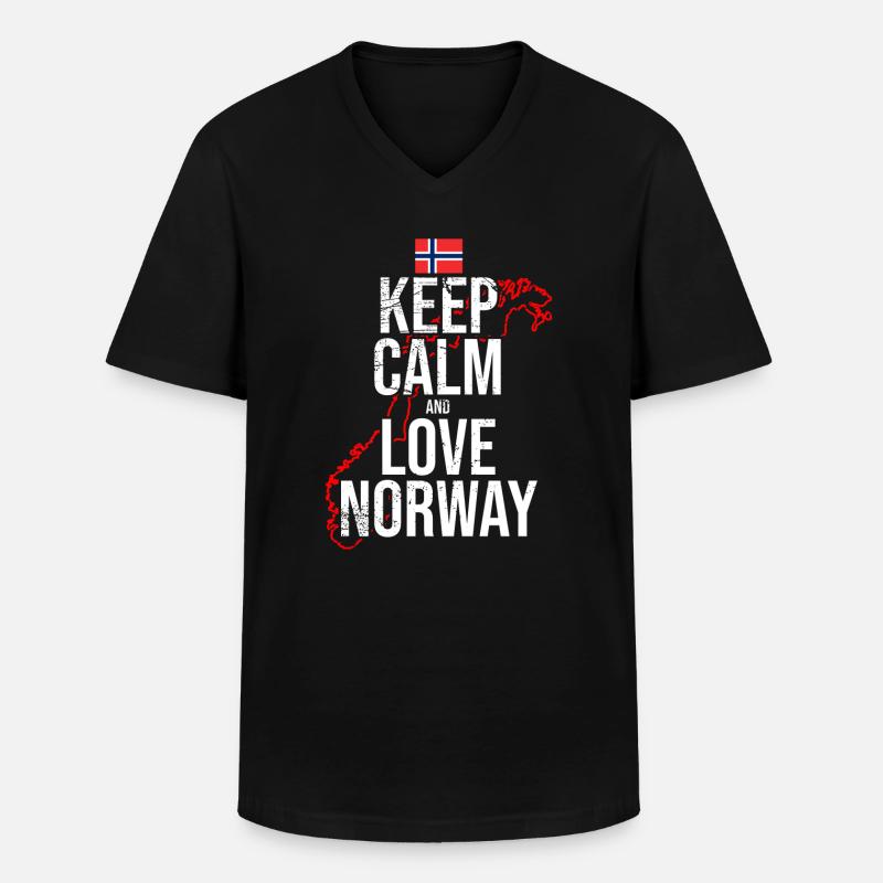 Ich liebe Norwegen - Männer-T-Shirt mit V-Ausschnitt - Schwarz