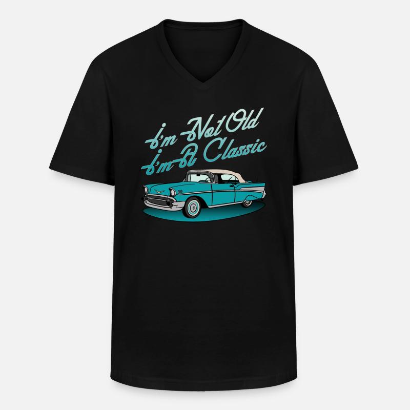 Oldtimer-Grafik - Männer-T-Shirt mit V-Ausschnitt - Schwarz
