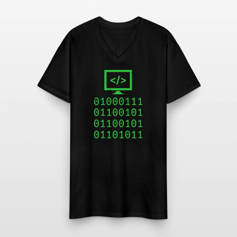 Programming Binary Code Coding Gift Men's V-Neck T-Shirt
