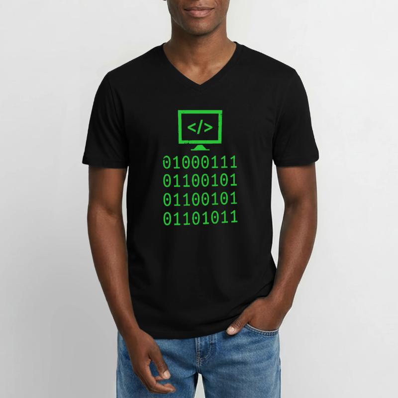 Programming Binary Code Coding Gift Men's V-Neck T-Shirt