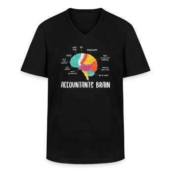 Accountants brain Accounting tax season - Männer-T-Shirt mit V-Ausschnitt - Schwarz - Vorne - AI Model Male 178 dark (178cm)