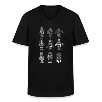 Ingénierie de Robots Robotisc - T-shirt col V Homme - noir - Devant - AI Model Male 178 dark (178cm)