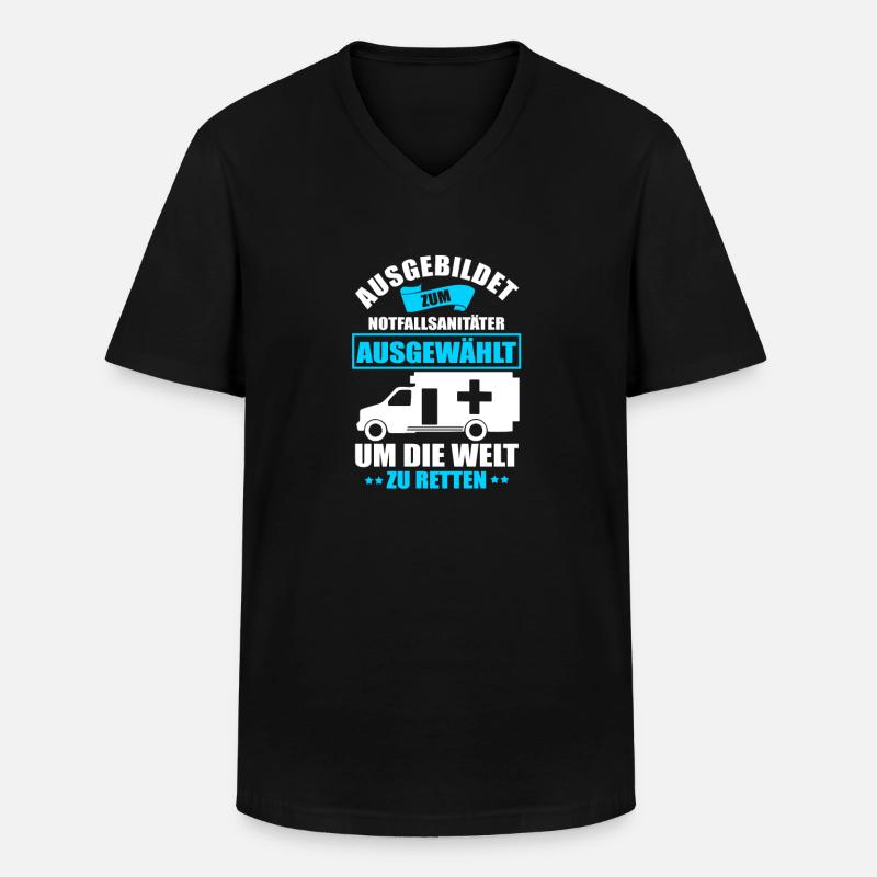 Notfallsanitäter - Männer-T-Shirt mit V-Ausschnitt - Schwarz